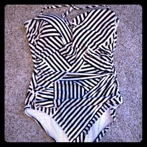 Tommy Bahama ruched stripe Swimsuit